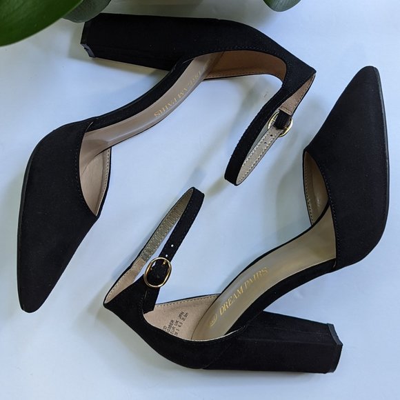 DREAM PAIRS Coco Pointed Toe High Heels Pumps in Black Suede Size 8.5 NWOT - Picture 2 of 8